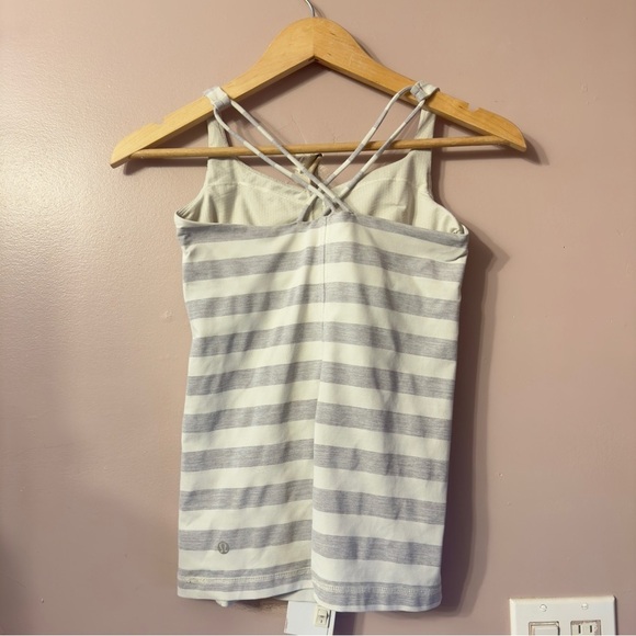 Lululemon Free To Be Tank Micro Macro Polar Cream Silver Slate Women Size 6 - Picture 9 of 12